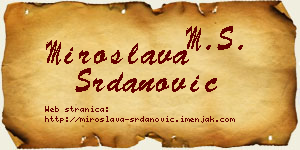 Miroslava Srdanović vizit kartica